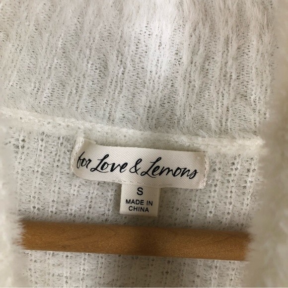 For Love & Lemons Knitz Myriam Turtleneck Mohair Sweater White Small - Picture 4 of 9
